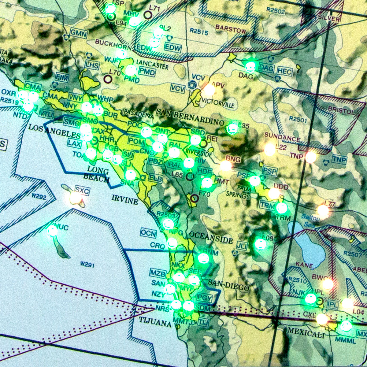 California METAR Map with 153 LEDs (with parts of NV, AZ & UT) – pilotMap