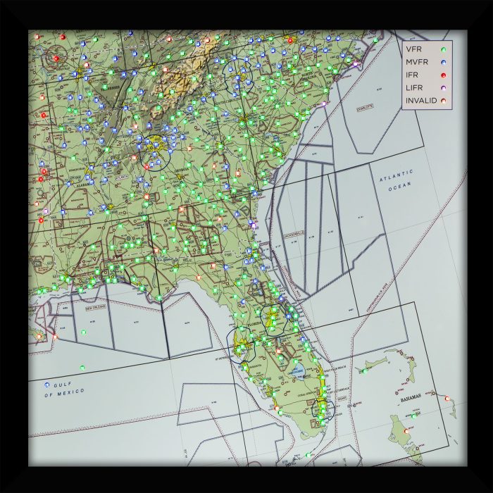 South East USA Map with 332 LEDs
