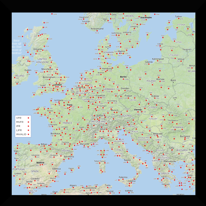 Europe Map with 475 LEDs