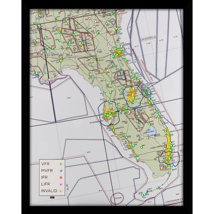 Florida METAR LED Map – Vertical, Real-Time Weather, 108 LEDs