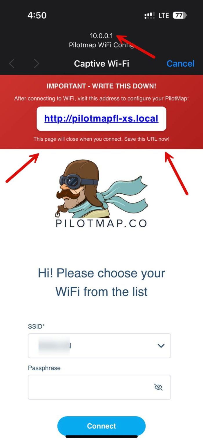 How to connect pilotMap to your WiFi | pilotMap